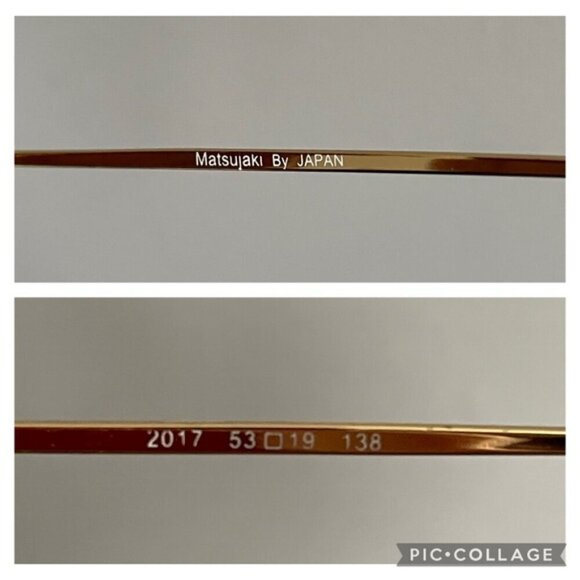 Matsujaki Japan Thin Gold Round Glasses Frames - 53-19-138 - Picture 7 of 9